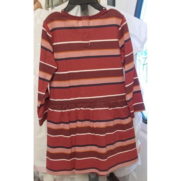 Pumpkin Patch Girls Burgundy Pink Stripe Fleece Pocket Dress Size 3 NWT Cute! - Picture 3 of 8